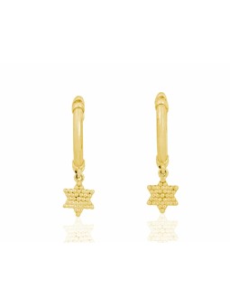 Boucles d'oreilles élégantes Étoile de David en or 14 carats, Cadeaux Tu B'Av, Juda israélien