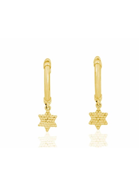 Boucles d'oreilles élégantes Étoile de David en or 14 carats, Cadeaux Tu B'Av, Juda israélien