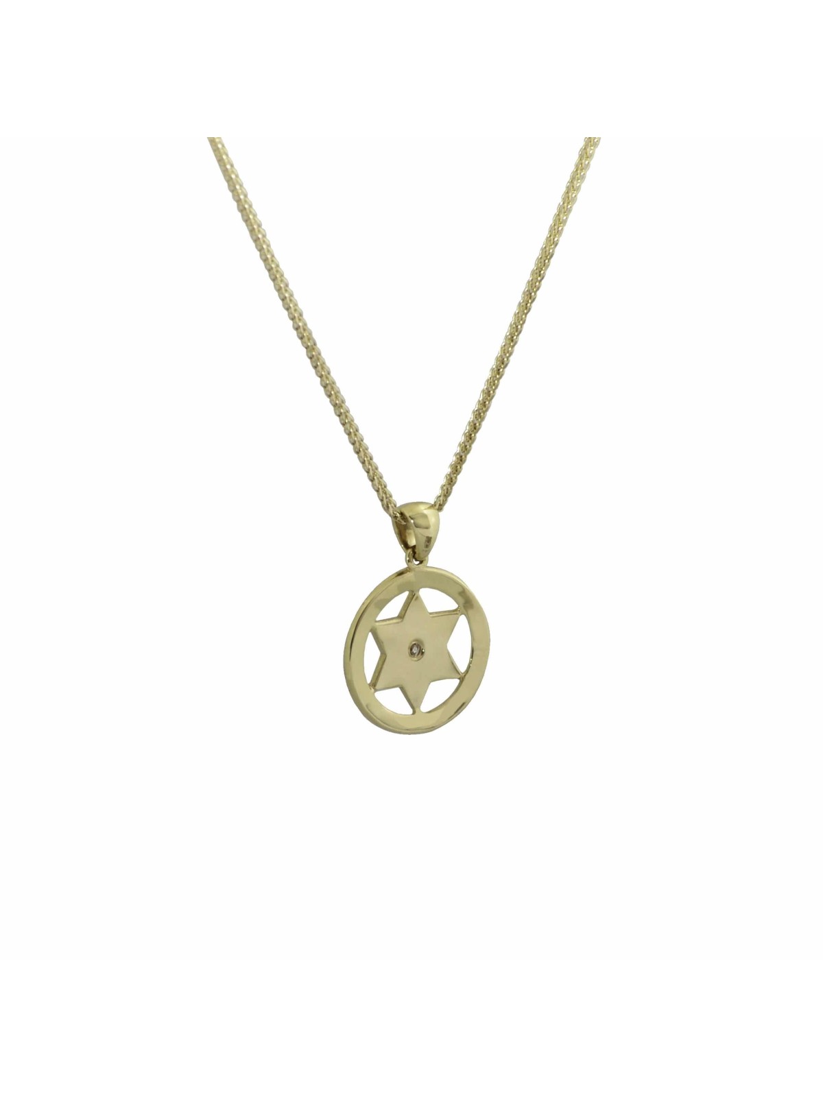 Contemporary Encircled Star of David Yellow Gold P , Tu B'Av Gifts , I