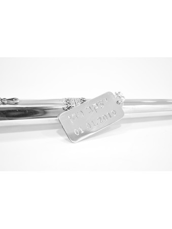 Étiquette de nom personnalisée en argent pour pointeur de Torah, cadeaux de Shabbat, Israël