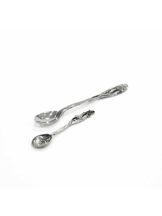 Sterling Silver Teaspoon with Tulip Decoration , Birth &amp; Brit Mila