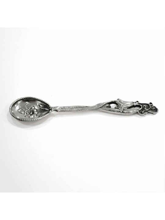 Sterling Silver Teaspoon with Tulip Decoration , Birth &amp; Brit Mila