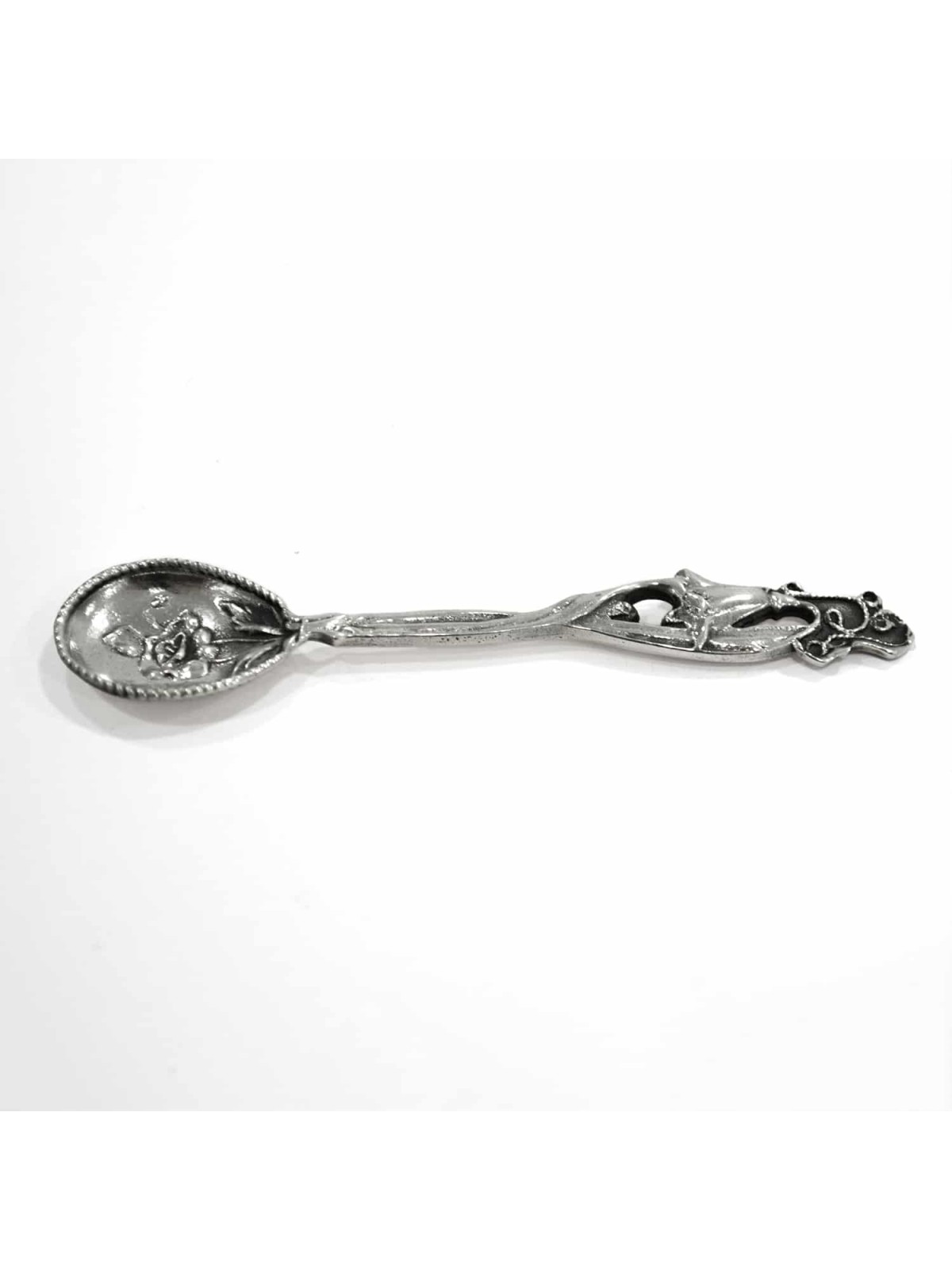 Cuillère à café en argent massif avec décoration tulipe, naissance et Brit Mila