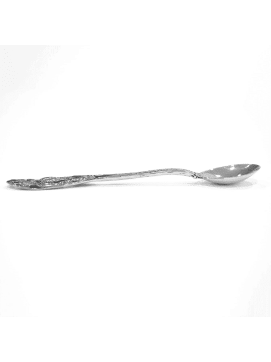Cuillère à café florale en argent sterling de taille moyenne, Naissance et Brit Mila, Isr