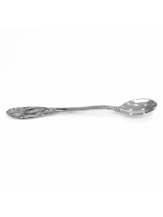 Cuillère à café florale en argent sterling de taille moyenne, Naissance et Brit Mila, Isr