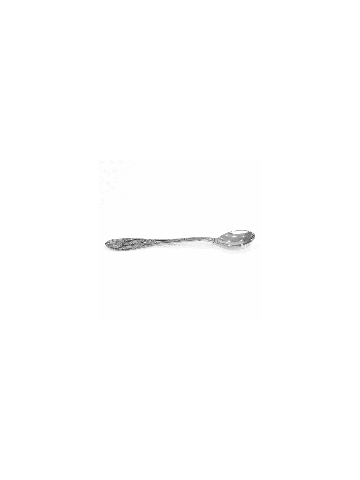 Cuillère à café florale en argent sterling de taille moyenne, Naissance et Brit Mila, Isr