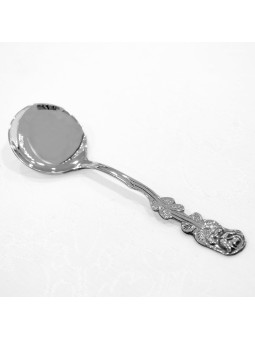 925 Silver Rose Spoon with Custom Engraving , Birth &amp; Brit Mila ,