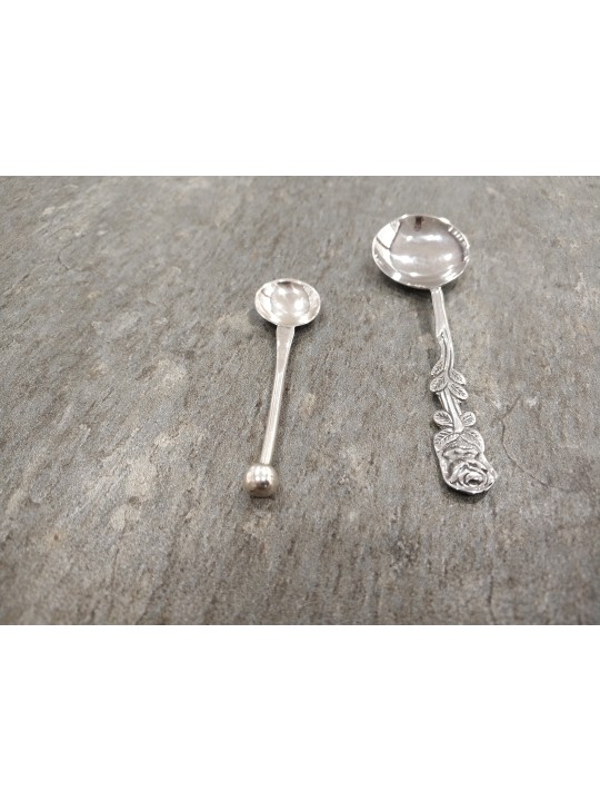 Cuillère Rose en Argent 925 avec Gravure Personnalisée , Naissance & Brit Mila ,