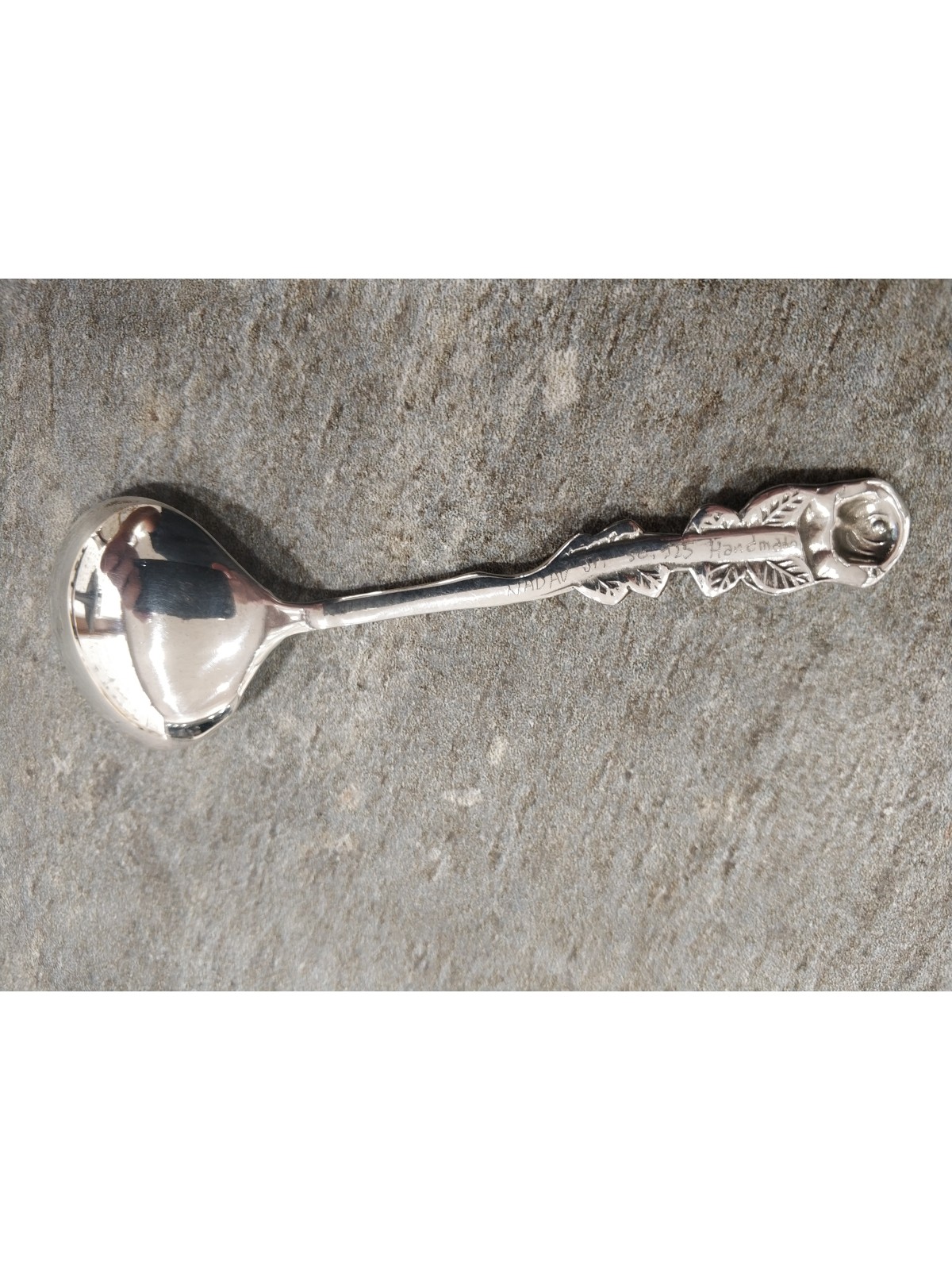 Cuillère Rose en Argent 925 avec Gravure Personnalisée , Naissance & Brit Mila ,