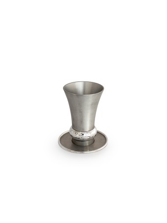 Tasse de Kiddouche en aluminium avec anneau martelé épais, tasses de Kiddouche modernes,
