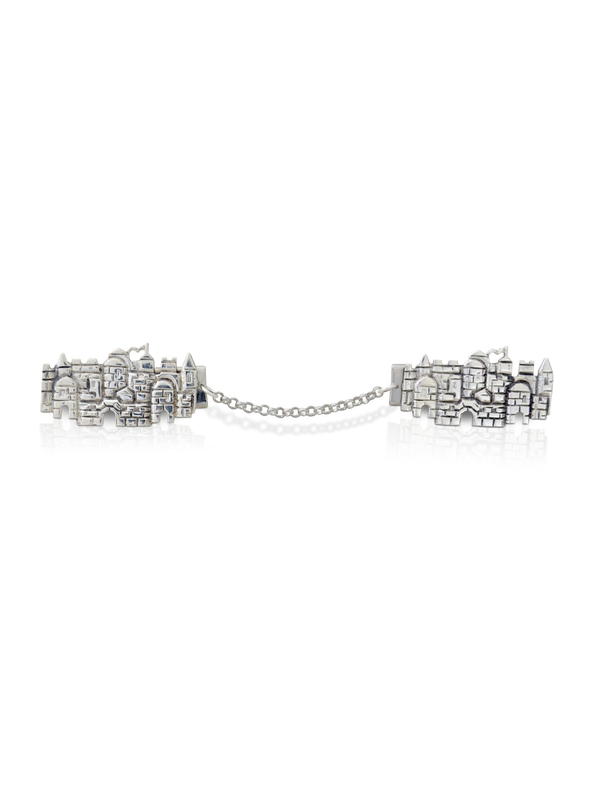 Elegant & Unique Silver Jerusalem Tallit Clips , Tallit Clips , Israel