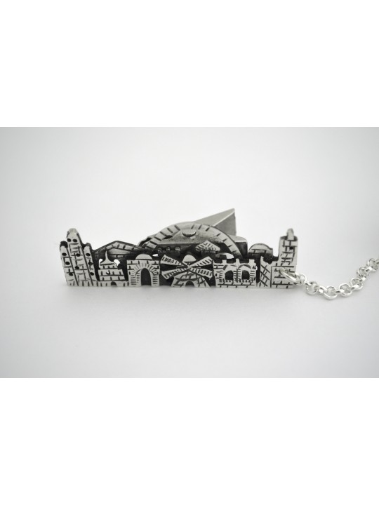 Clips de Talit de la ville sainte de Jérusalem en argent, clips de Talit, Ju israélien