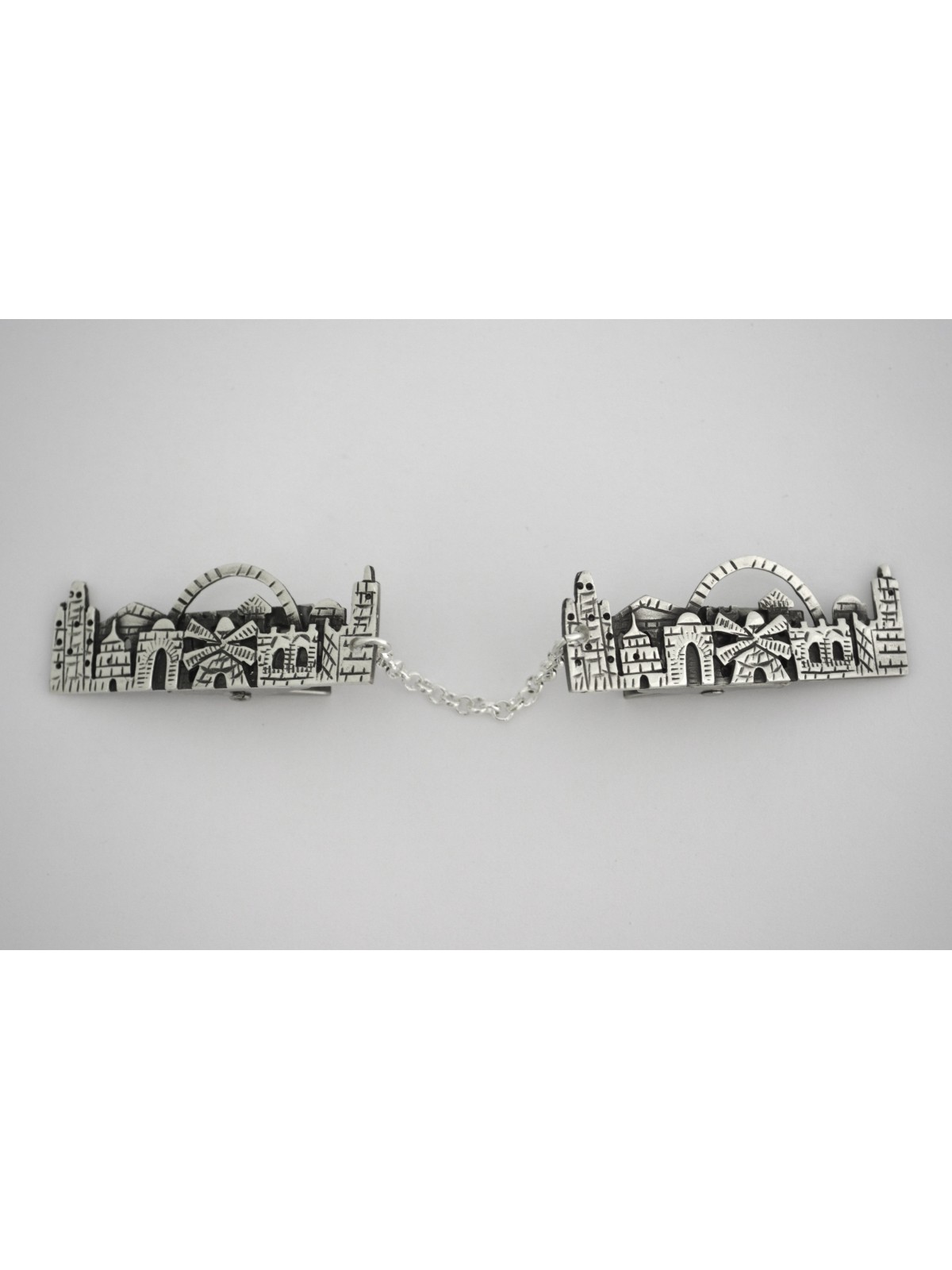 Clips de Talit de la ville sainte de Jérusalem en argent, clips de Talit, Ju israélien