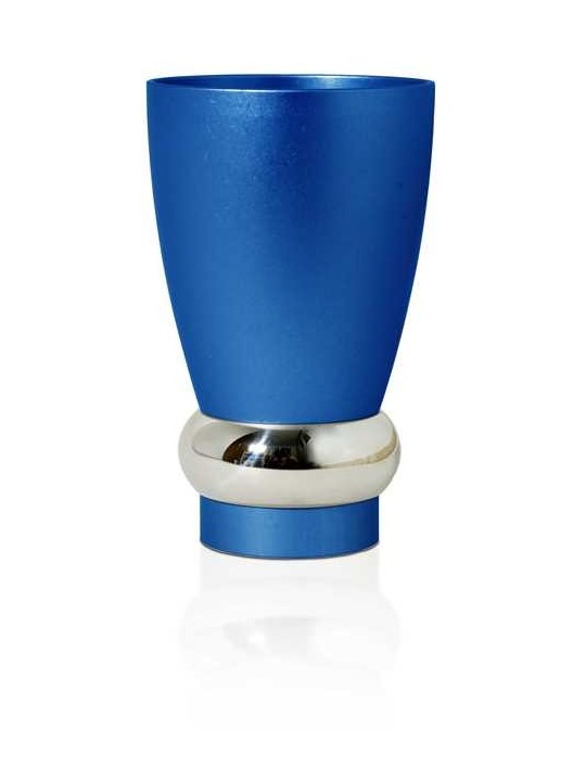 Modern Kiddush Cup with Plate Set , Modern Kiddush Cups , Israeli Juda