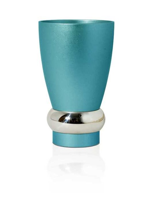 Modern Kiddush Cup with Plate Set , Modern Kiddush Cups , Israeli Juda