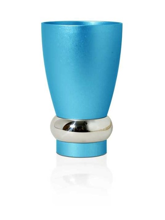Modern Kiddush Cup with Plate Set , Modern Kiddush Cups , Israeli Juda