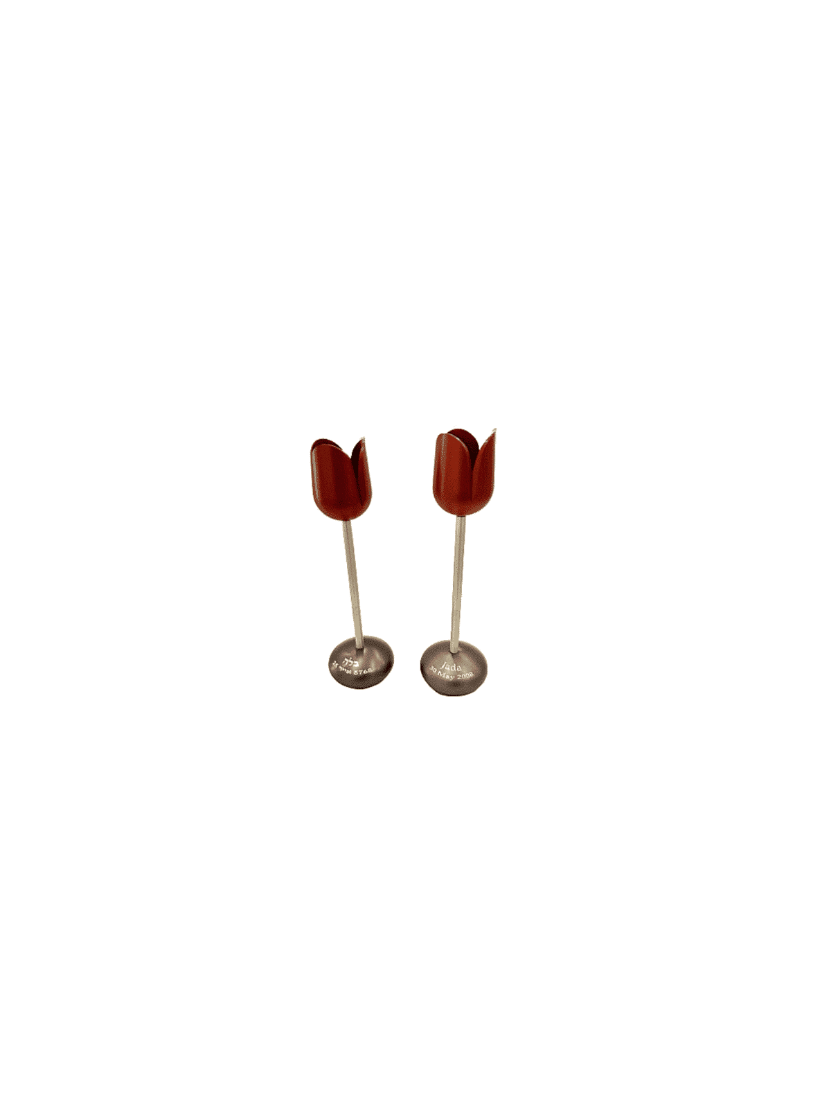 Tulip-Shaped Aluminum Colorful Candlesticks with P , Passover Gifts ,