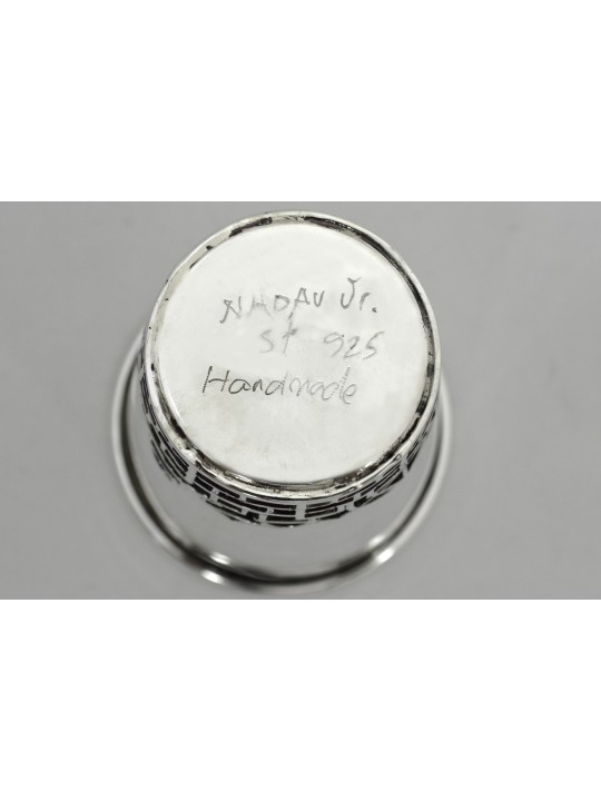 Kiddush Cup Sterling Silver avec émail , Coupes de Kiddush modernes , Israël