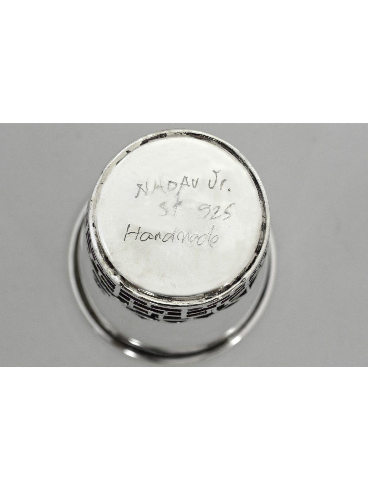 Kiddush Cup Sterling Silver with Enamel , Modern Kiddush Cups , Israel