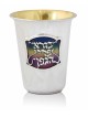 Coupe de Kiddouche décorée en émail froid bleu, tasses de Kiddouche modernes, israéliennes