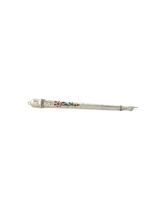 Hammered Yad Torah with Colourful Flower , Shabbat Gifts , Israeli Jud