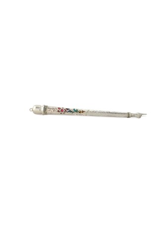 Hammered Yad Torah with Colourful Flower , Shabbat Gifts , Israeli Jud