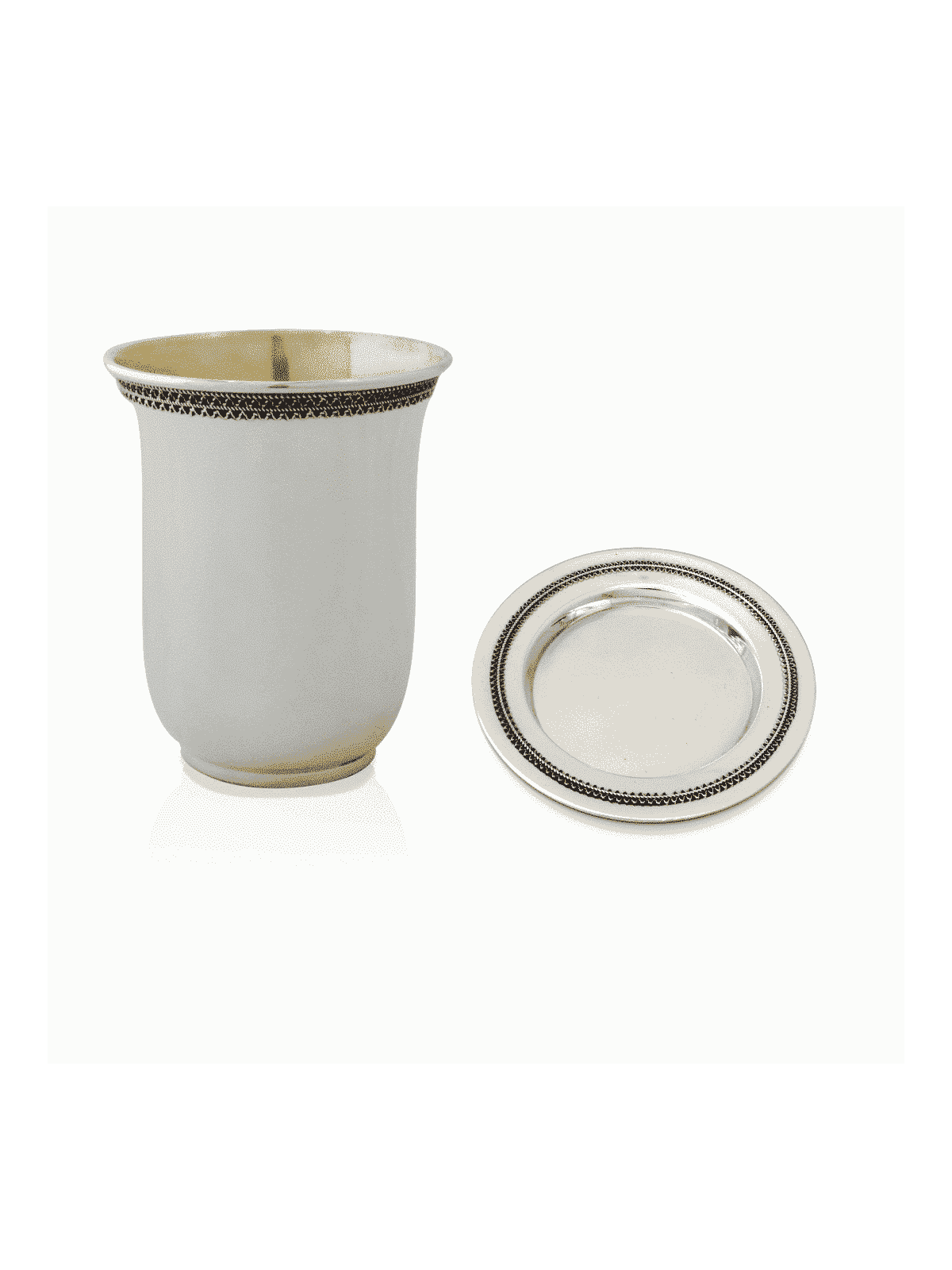 Coupe de Kiddouch en argent moyen avec filigrane, cadeaux de Pâque, Jud israélien