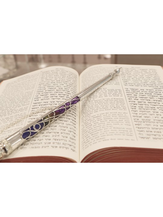 Torah Pointer with Custom Enamel Colors , Shabbat Gifts , Israeli Juda