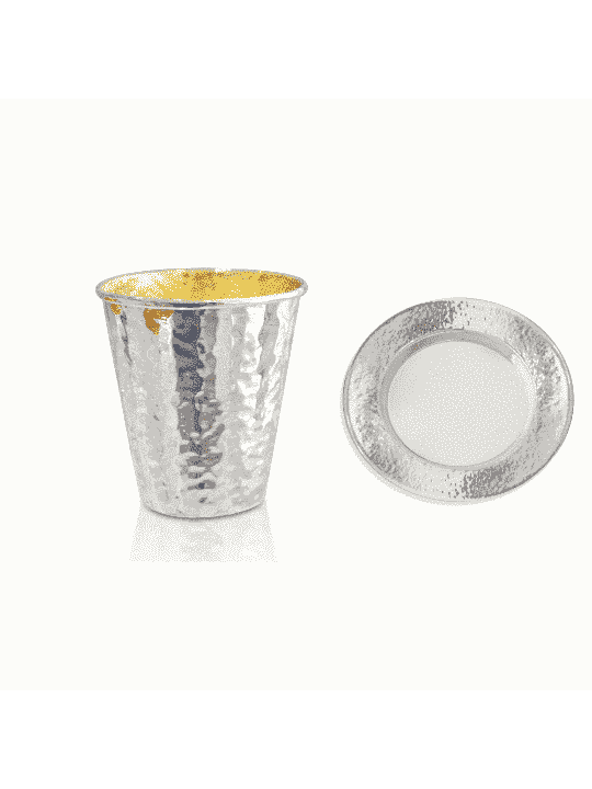 Coupe de Kiddouch en argent sterling martelé, cadeaux de Pâque, judaïque israélien