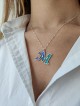 Pendentif émaillé en or 14K coloré initial, colliers de noms colorés,