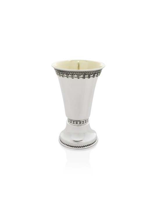Coupe de Kiddouch en filigrane avec une tige en argent sterling, cadeaux de Pâque, est