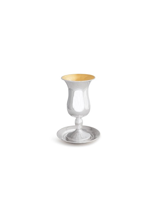 Classic Smooth Silver Kiddush Cup , Modern Kiddush Cups , Israeli Juda