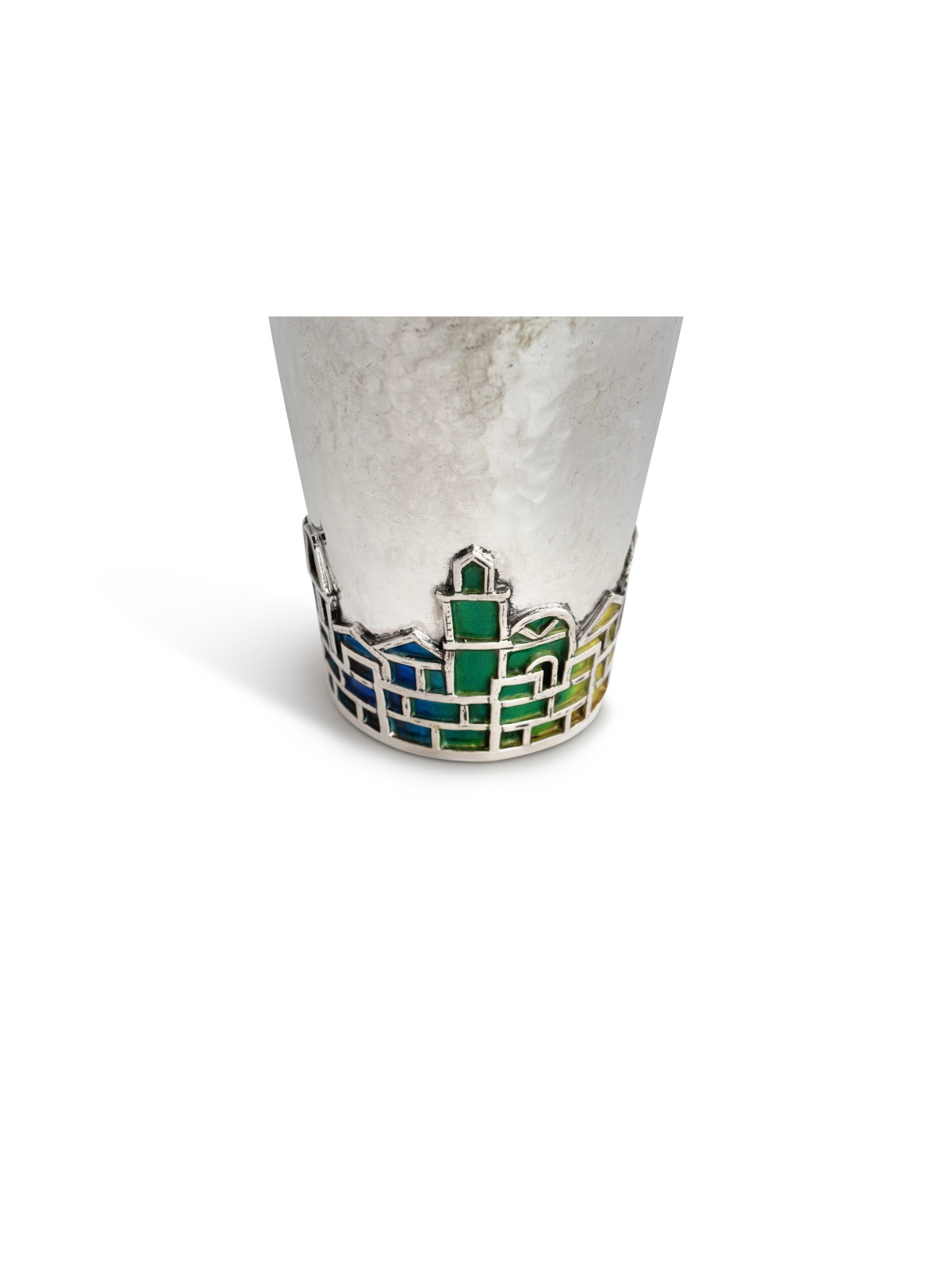 Coupe de Kiddouche de Jérusalem martelée émaillée, Coupes de Kiddouche modernes, Israël
