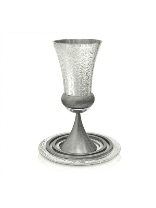 Coupe de Kiddouche en aluminium martelé et ensemble Havdalah, Coupes de Kiddouche modernes, I
