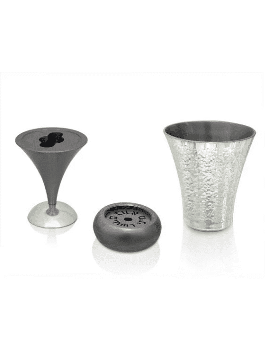 Hammered Aluminum Kiddush Cup & Havdalah Set , Modern Kiddush Cups , I