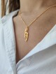 Modern 3D Vertical 14K Gold English Name Necklace , Tu B'Av Gifts , Is