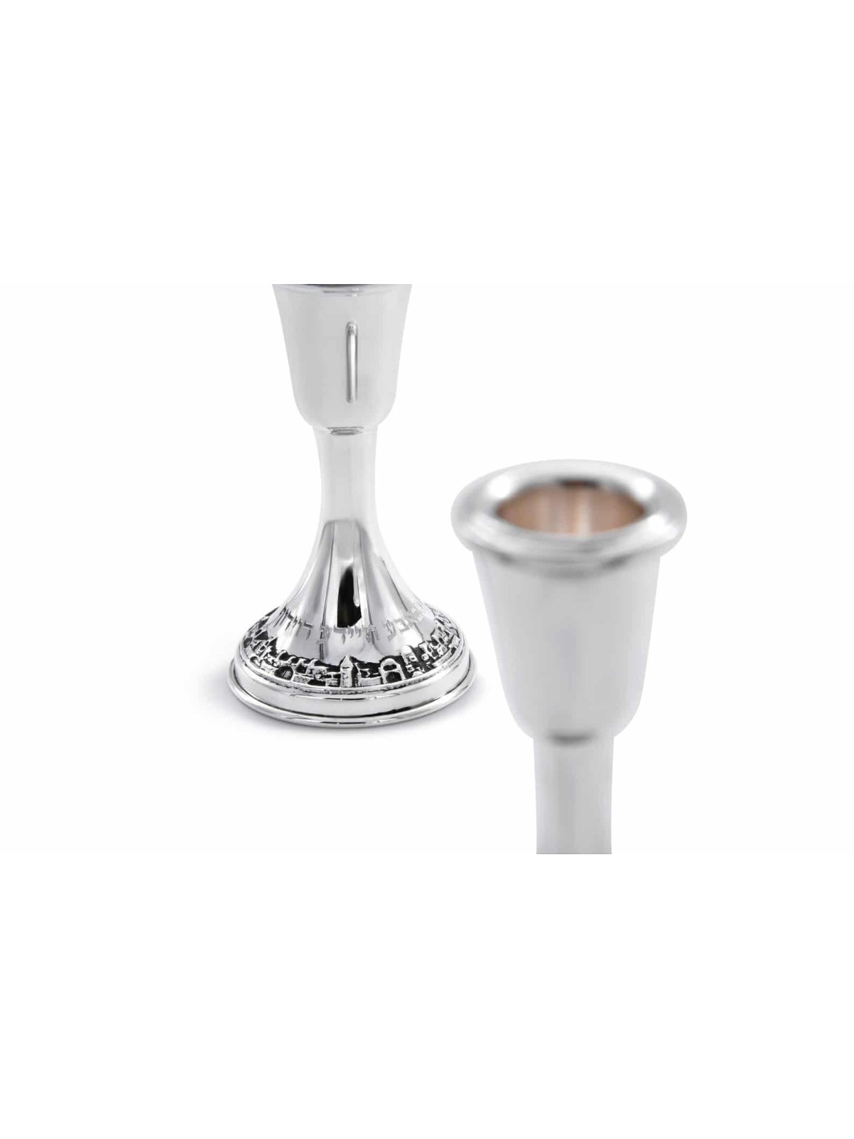 Personalized Sterling Silver Candle Holders , Sterling Silver Candlest