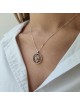 Pendentif en or contemporain initial creux, cadeaux Tu B'Av, Jud israélien