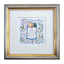 Dvora Black Home Blessing Hand Finished Print 22k Go... | Housewarming