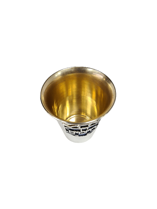 Blessing & Enamel Custom Wine Cup , Modern Kiddush Cups , Israeli Juda