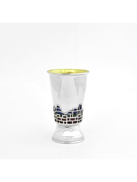 Coupe de Kiddush en émail de Jérusalem en argent sterling, coupes de Kiddush modernes, I