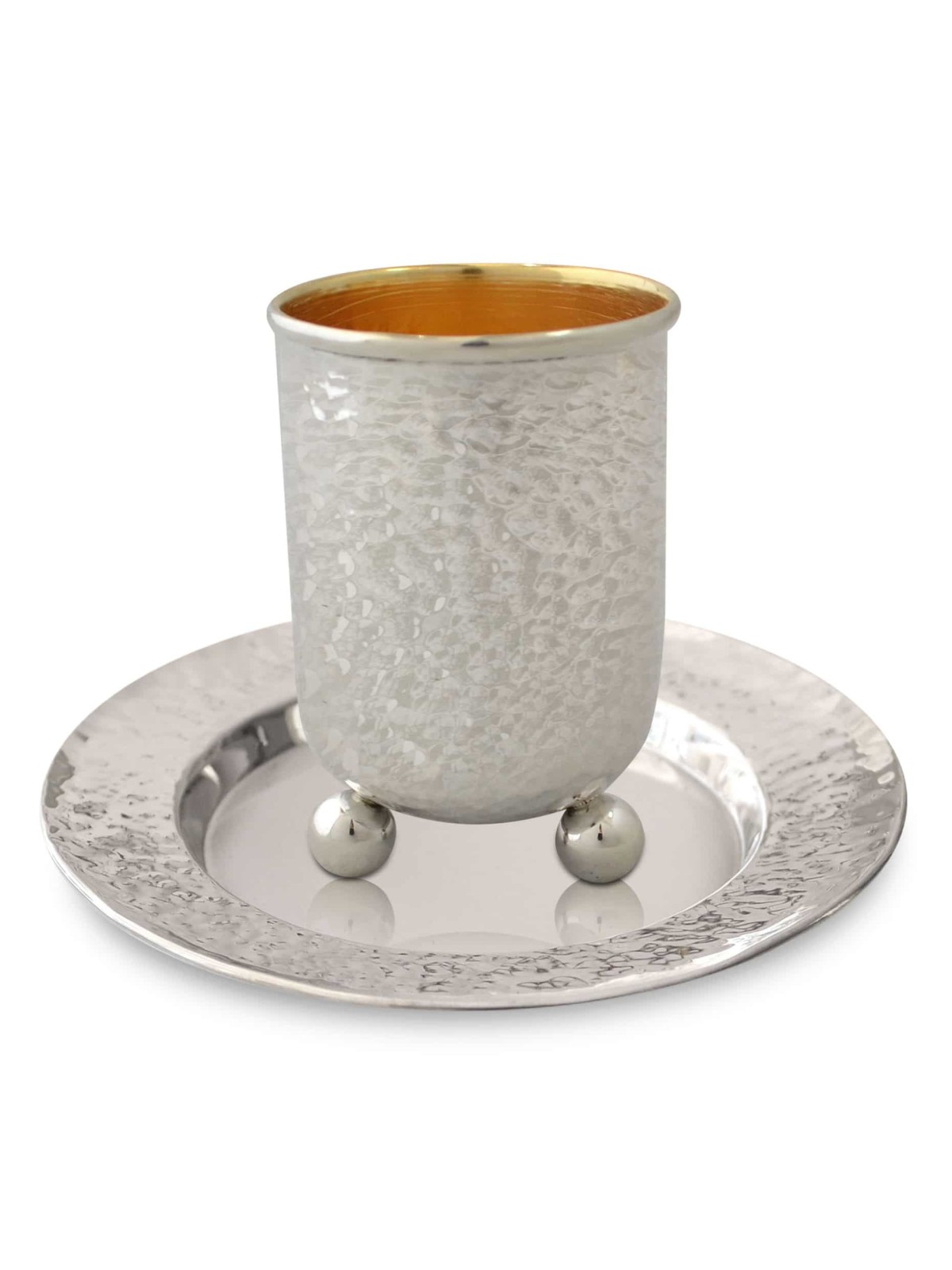 Coupe de Kiddouche martelée avec trois pattes de boules, coupes de Kiddouche modernes, Isr