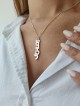 Collier vertical de nom hébreu en or 3D 14 carats, cadeaux Tu B'Av, Ju israélien