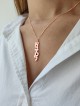 Collier vertical de nom hébreu en or 3D 14 carats, cadeaux Tu B'Av, Ju israélien