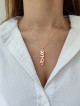 Collier vertical de nom hébreu en or 3D 14 carats, cadeaux Tu B'Av, Ju israélien