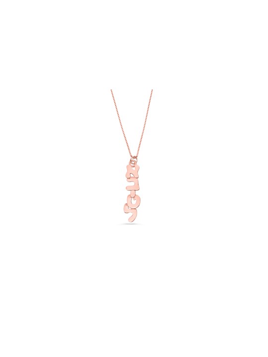 Collier vertical de nom hébreu en or 3D 14 carats, cadeaux Tu B'Av, Ju israélien