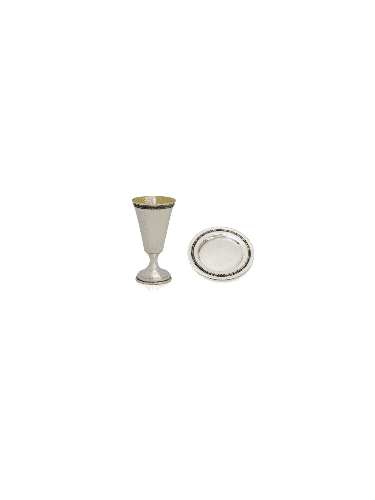 Kiddush Set avec filigrane yéménite , Cadeaux de Pâque , Judaica israélien