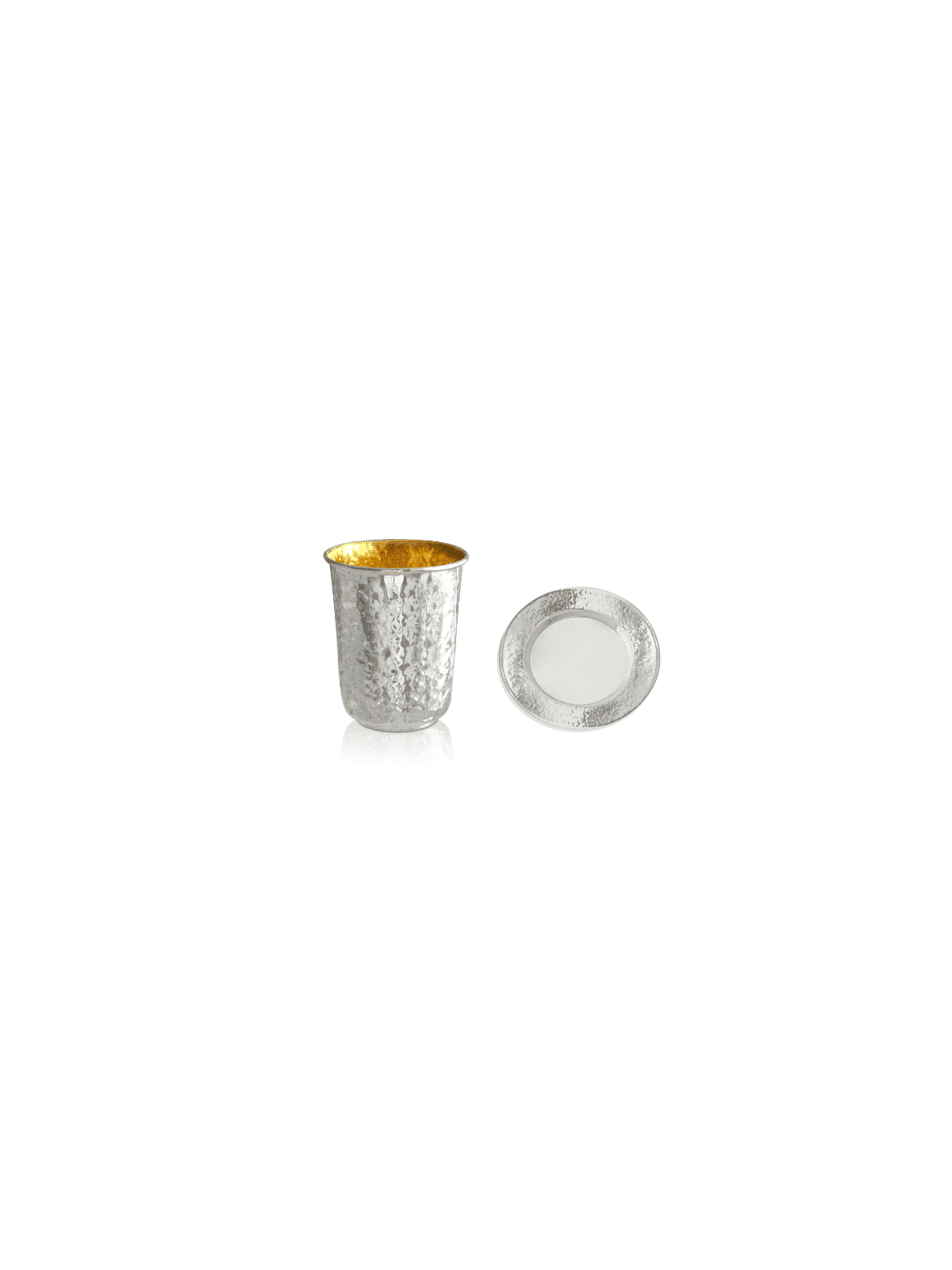 Ensemble Kiddouch martelé 925 Argent Sterling , Cadeaux de Pâque , Ju Israélien