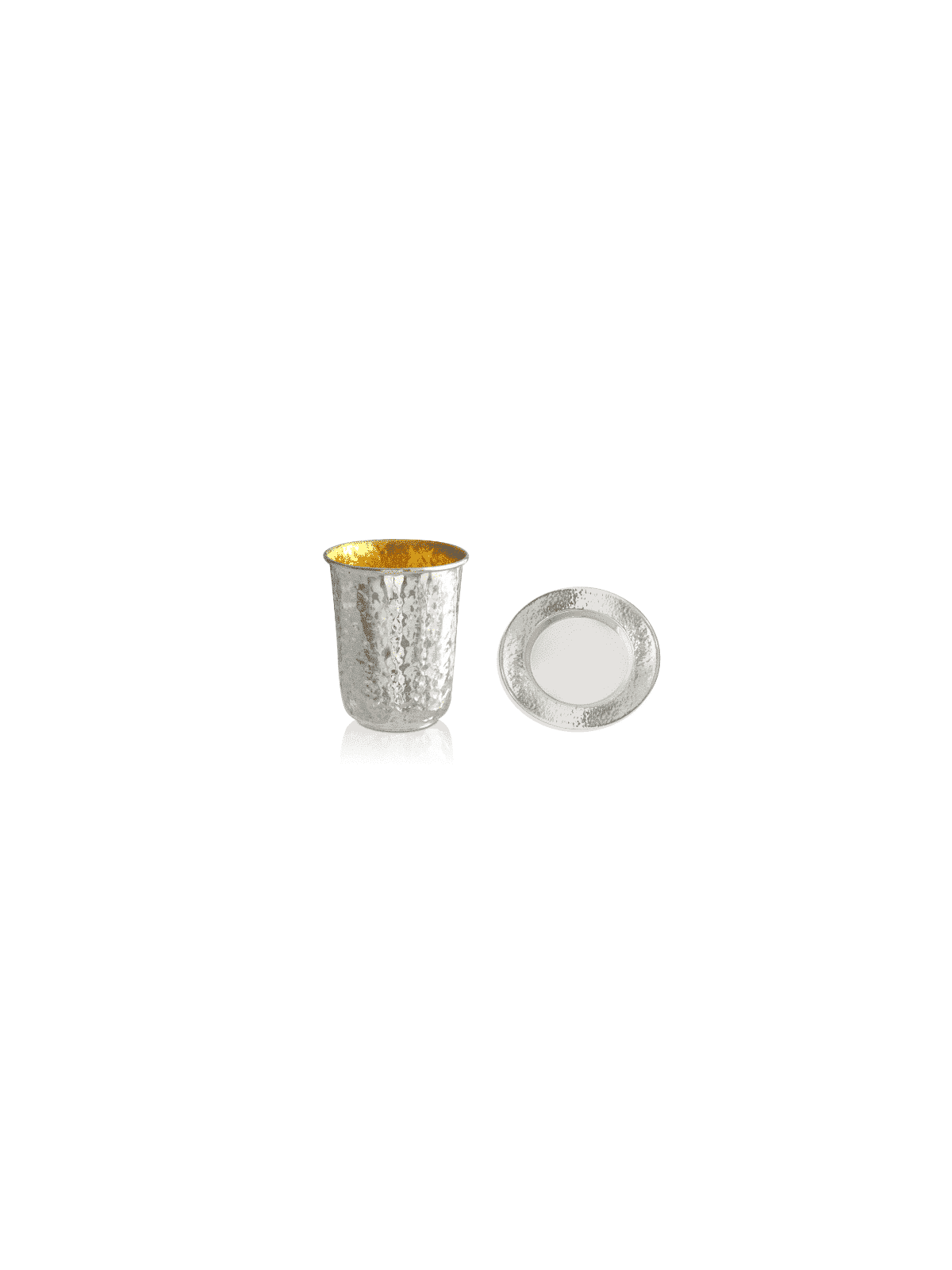 Ensemble Kiddouch martelé 925 Argent Sterling , Cadeaux de Pâque , Ju Israélien
