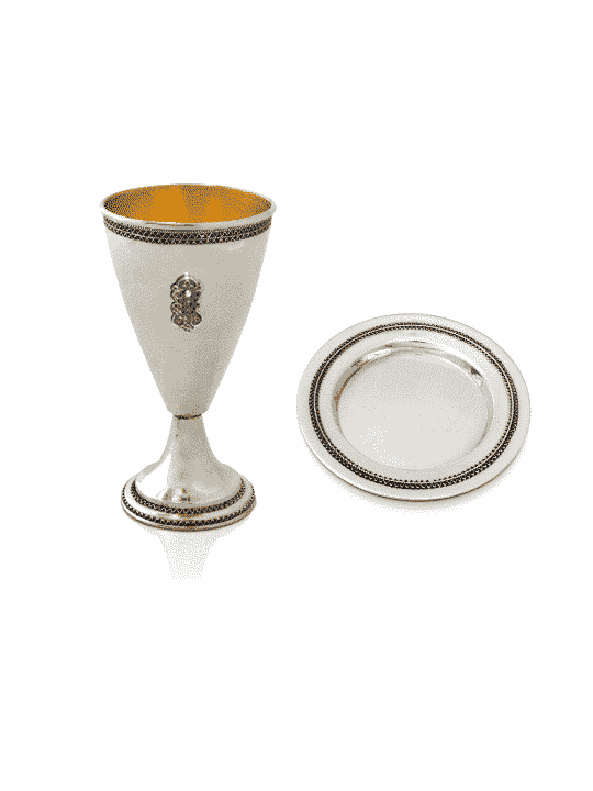 Coupe de Kiddouch en filigrane fabriquée à partir d'argent sterling, cadeaux de Pâque, I